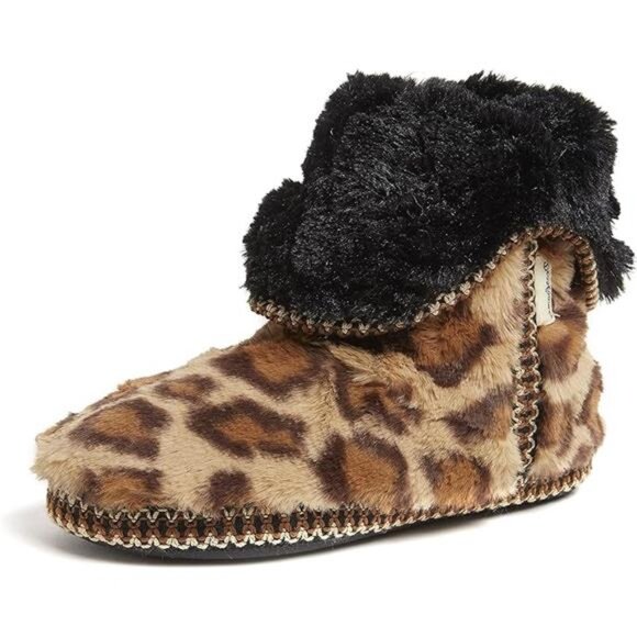 Women's Fuzzy Memory Foam Beth Bedroom Bootie Slipper Sock with Grippers - Picture 7 of 7